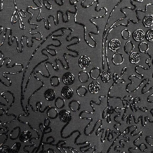 Elevated Luxurious Black Beaded Shimmering Top Sz Large - Picture 5 of 16